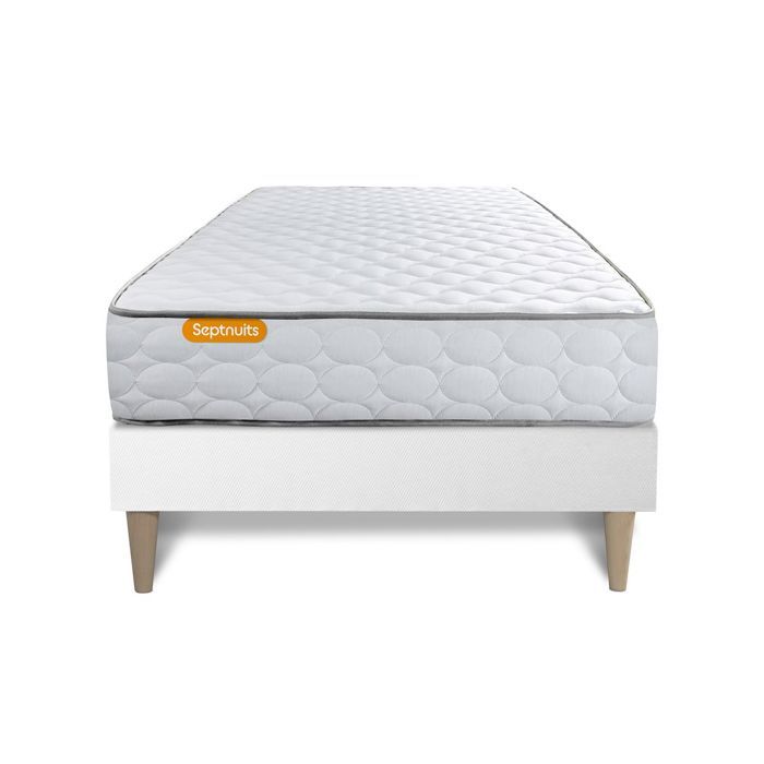 Ensemble matelas sommier 90x190 Memo Mémoire de forme - Très ferme - Septnuits