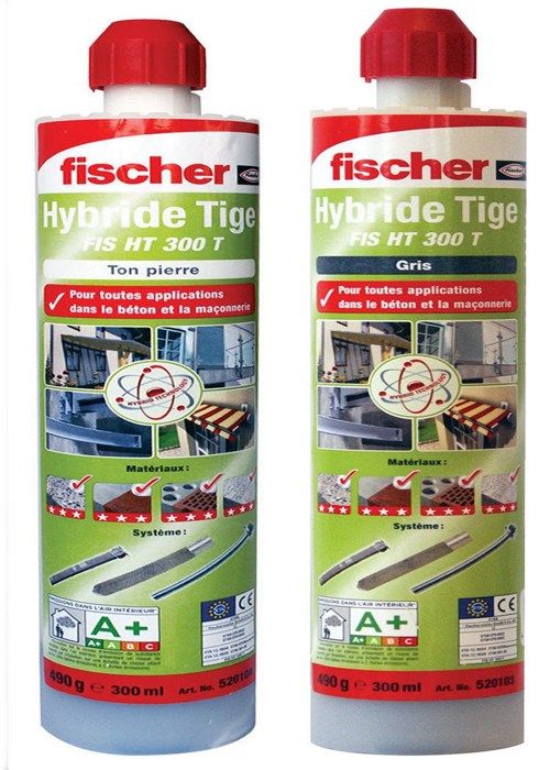 Résine hybride pour tiges filetées FIS HT II 300 T ton pierre cartouche 300ml - FISCHER - 520104