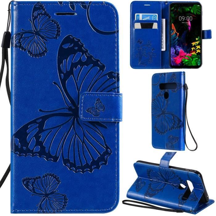 HAOYE Coque pour LG K41S / LG K51S Etui Portefeuille, Rétro Papillon