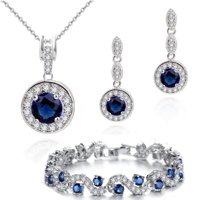 Boucles doreille larme 18 carats plaqu/é or blanc avec cristaux autrichiens vert imitation /émeraude en zircone