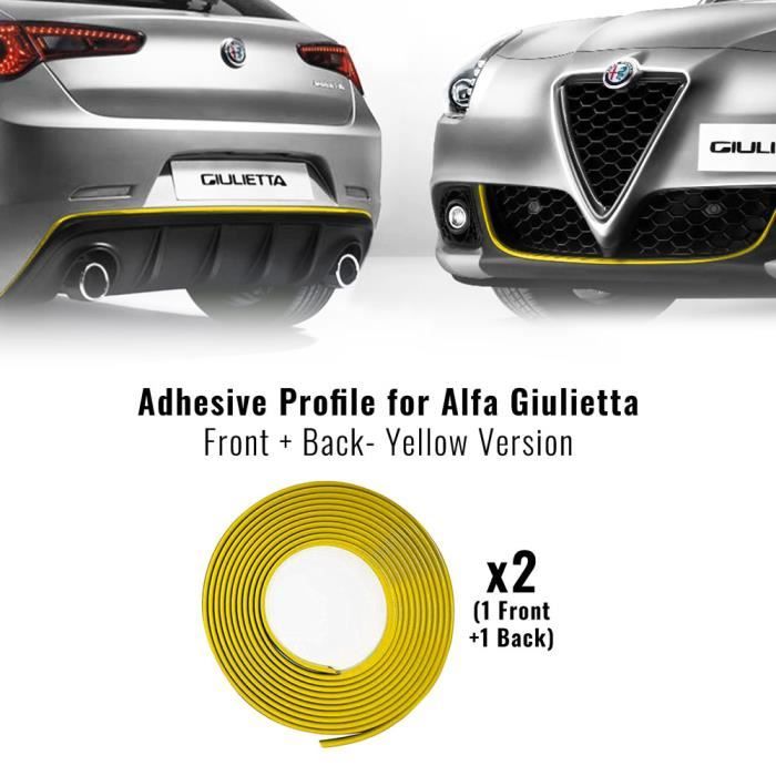 Profil Adhésif Antérieur + Postérieur pour Alfa Romeo Giulietta Voiture, Jaune
