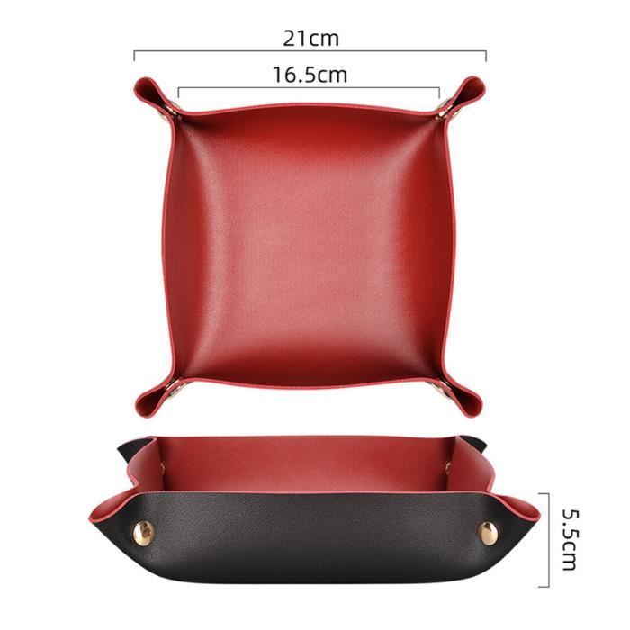 Plateau De Rangement En Cuir PU - Pliable, Design élégant Pour Clés, Bijoux, Pièces (2 Tailles)