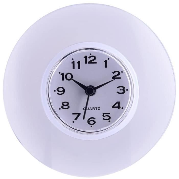 Horloge Mural Mini Avec Ventouse - Étanche Pour Salle De Bain, Cuisine | Alimentation AAA Fournie