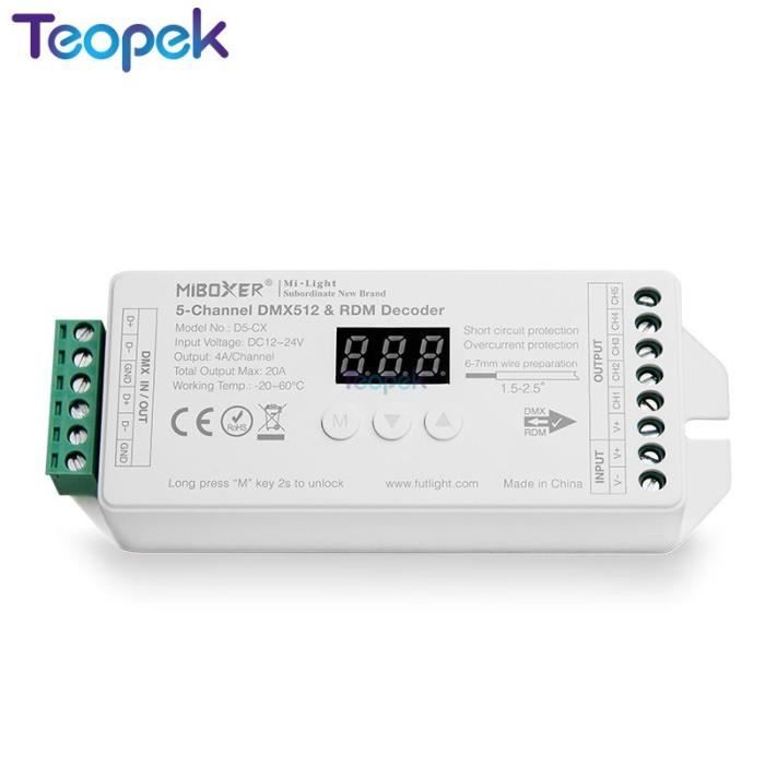 Décodeur D5-CX RGBCCT - Applique Murale Led Rgb + Cct, Fonction Rdm ...