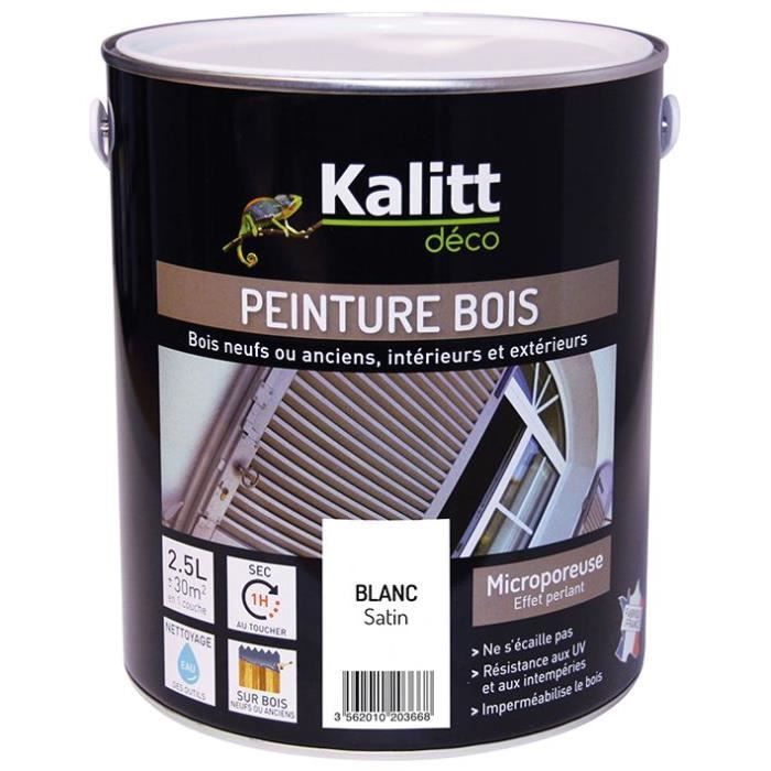 kalitt deco peinture bois 2 5 l blanc satin cdiscount bricolage