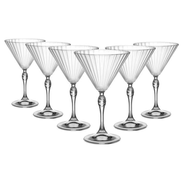 Lot De 4 Verres à Cocktail Côtelés – 20 Cl – Style Vintage – Sans Plomb, Lavables Au Lave-vaisselle – Idéal Pour Martini, Whisky