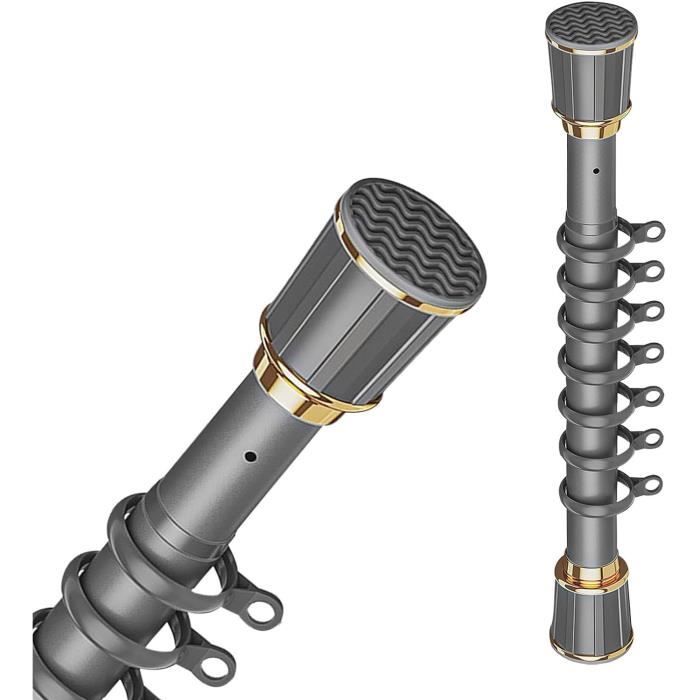 Tringle à rideaux télescopique extensible réglable sans perçage pour fenêtre, salle de bain, armoire de douche, barre de suspension en acier inoxydable (60-110 cm