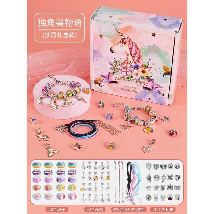 Set De 3 Bracelets Licorne Pour Enfants – Pendentifs étoile, Amour Et Licorne, Couleurs Arc-en-ciel, Ajustables