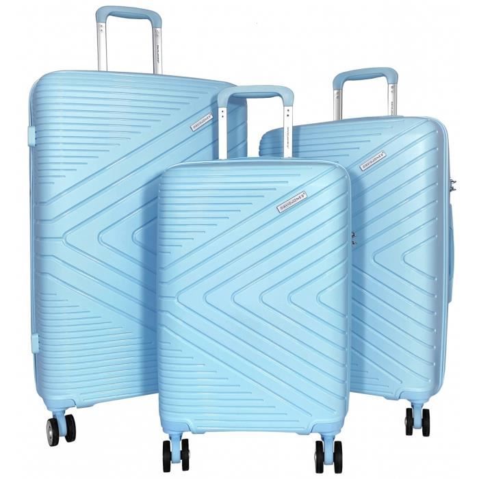 Set de 3 valises 55cm-65cm-75cm Synthétique BLEU CIEL - BA8001A3 -