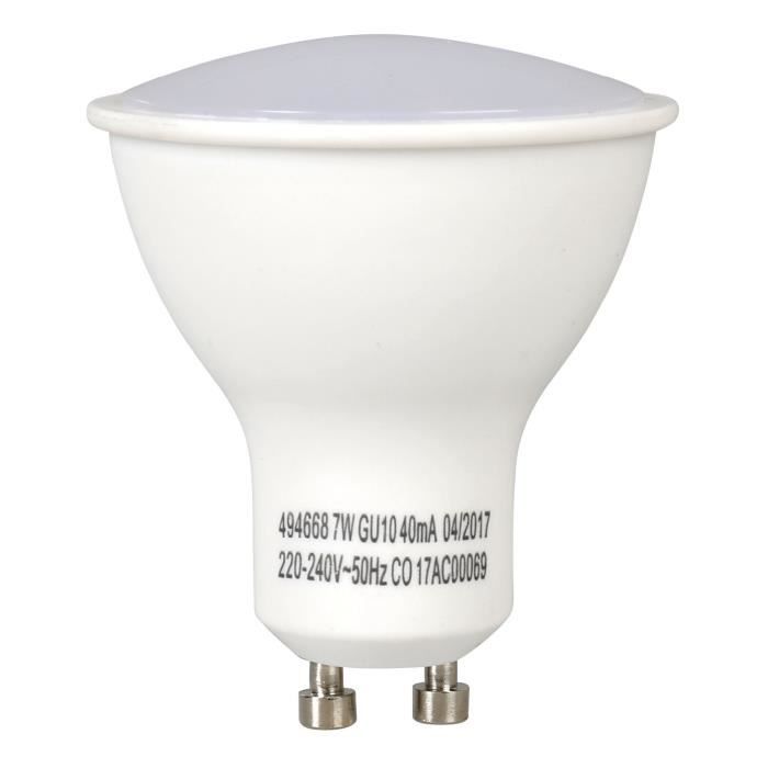EXPERTLINE Ampoule LED GU10 7 W équivalent à 42 W blanc chaud — free download