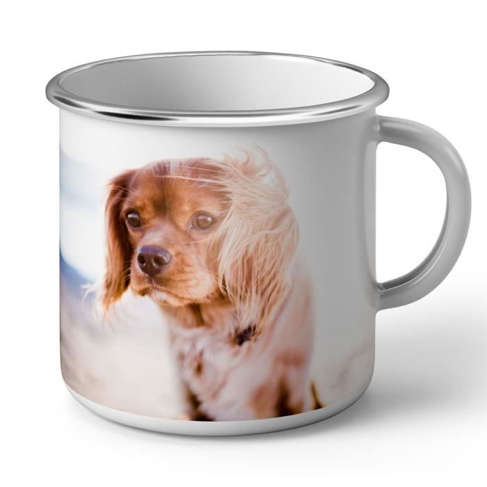 Mug En Metal Emaille Cavalier King Charles A La Plage Petit Chien Marron Mignon Cdiscount Puericulture Eveil Bebe