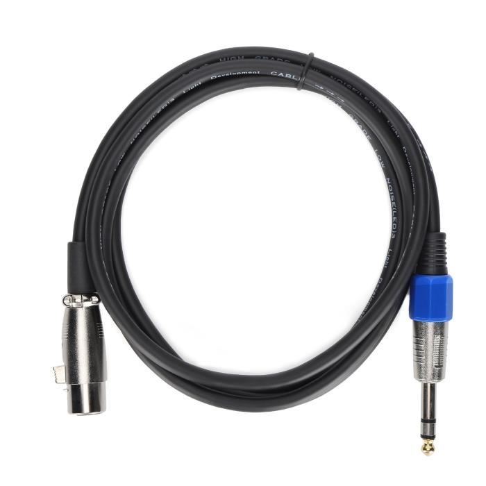 Câble XLR Mâle Jack 6.35mm TS 5m Câble Audio XLR Mâle Vers Jack 6,35mm TS - 5m - Cuivre Sans Oxygène - Connexion Micro/Ampli/Enceinte Câble Ampli Haut-parleur