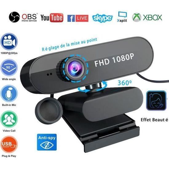 Webcam pour PC - avec microphone - Webcam - avec USB - Full HD 1080P -  Caméra 