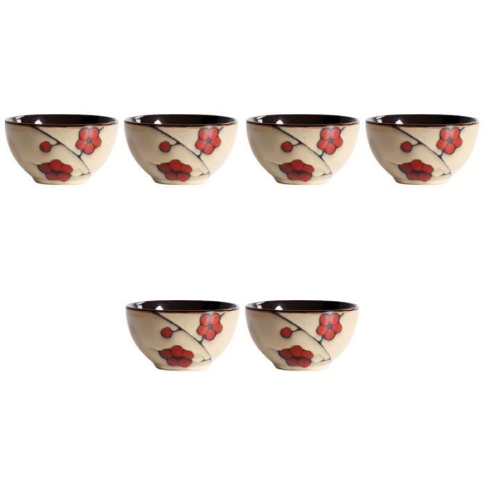 6 pcs céramique céramique cuvette japonaise bol bol bol bol à la maison