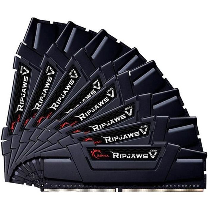 G.Skill RipJaws 5 Series Noir 256 Go (8 x 32 Go) DDR4 3200 MHz CL16 – Kit Dual Channel 8 barrettes de RAM DDR4 PC4-25600 –