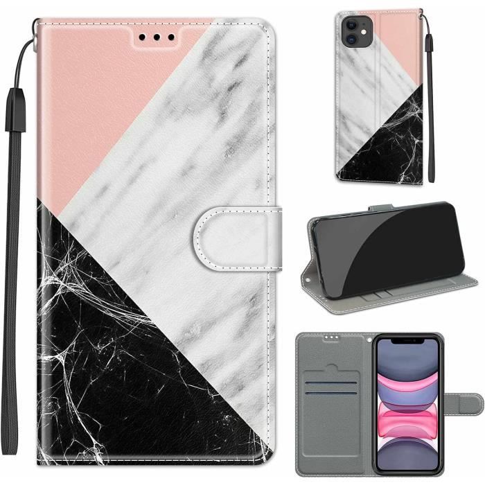 Coque IPhone 11 Odeydo - Cuir Tournesol Rouge Avec Porte-Cartes - Protection Antichoc - Neuf
