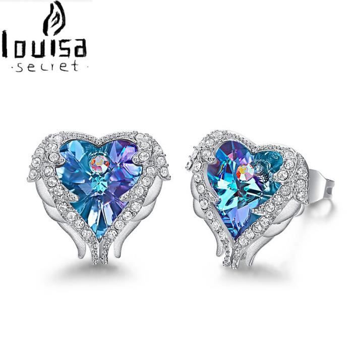 Boucles D'oreilles Clous En Argent 925 Avec Zircon Multicolore - Pour Anniversaire, Classique