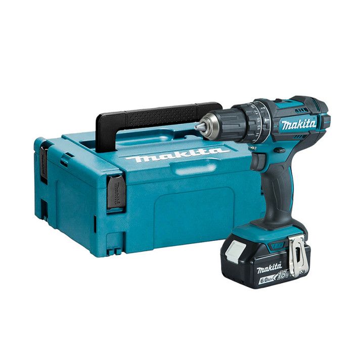 Makita DHP482G1 Perceuse visseuse à percussion 18 V Li Ion Ø 13 mm + 1x6Ah + MAKPAC