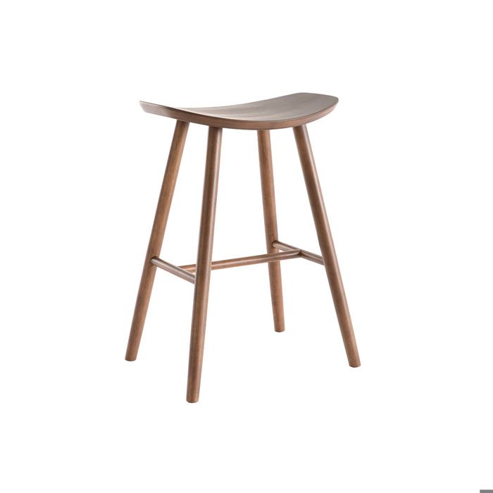 Miliboo - Tabouret de bar design noyer H65 cm DEMORY