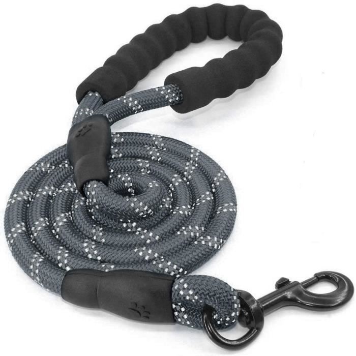 Comparer les prix de Laisse pour Chien en Nylon Réglable Solide Haute Qualité Réfléchissant 150cm - MINGMEI - Noir