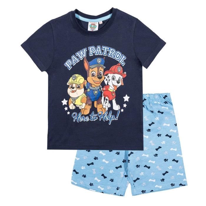 Pyjama court Pat Patrouille enfant bleu