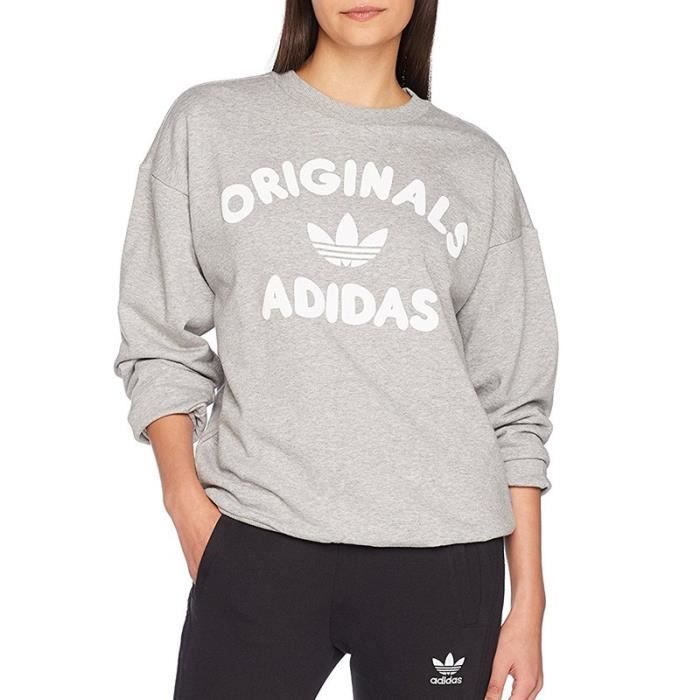 Sweat Crew Gris Femme Adidas Gris Cdiscount Pr t Porter