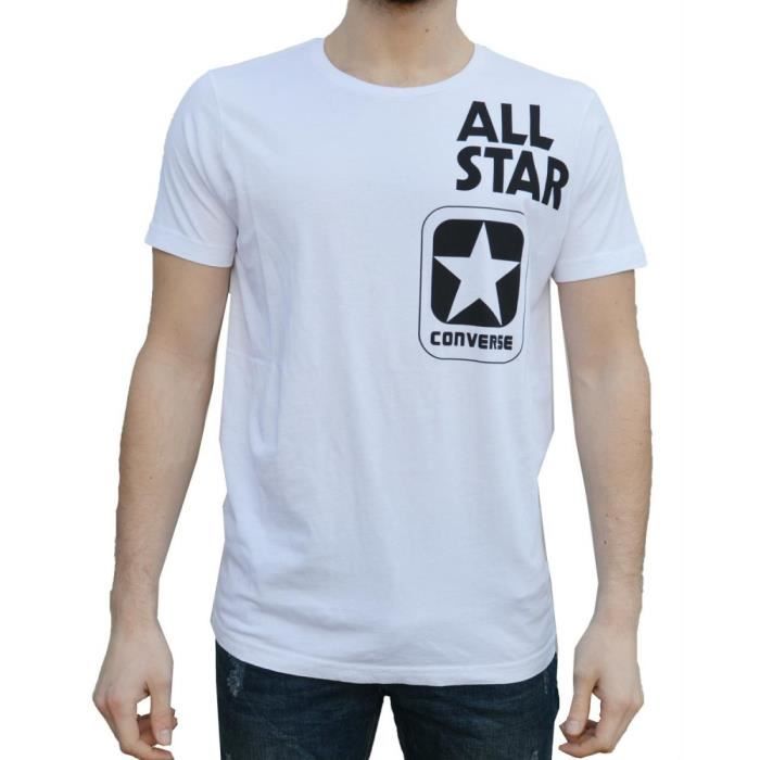 هيرشي Converse - Converse Homme T-Shirt Blanc 7300-A01 - هيرشي