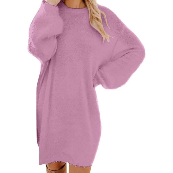Pull Femme - Chic - Violet - Manches Longues - Col Rond - Décontracté Violet - Prêt-à