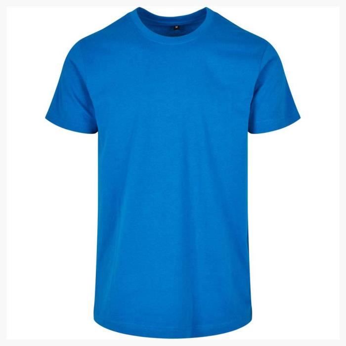 Build Your Brand Basic Round Neck T-Shirt, Cobalt Blue, L Homme