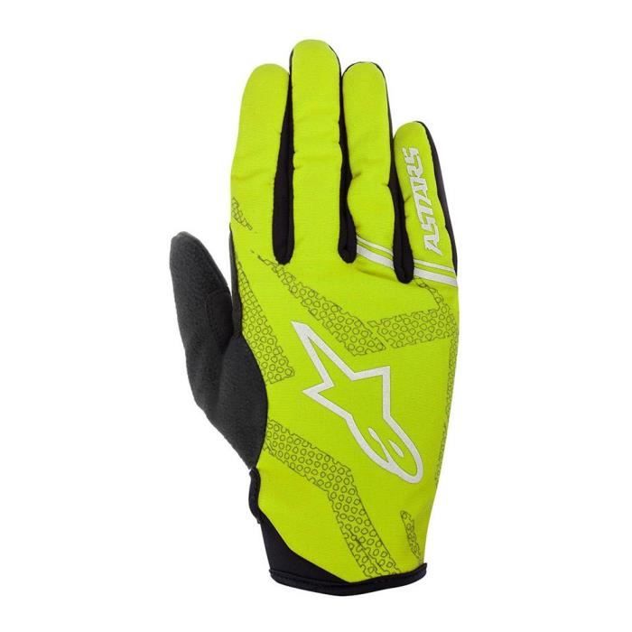 Gants VTT Alpinestars Stratus Homme - Jaune Fluo-Argent - Imperméables et Respirants