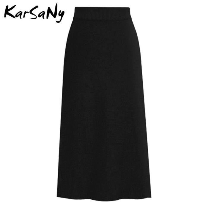 Acheter jupe crayon en cuir fendue noire: choisir jupes crayon en cuir