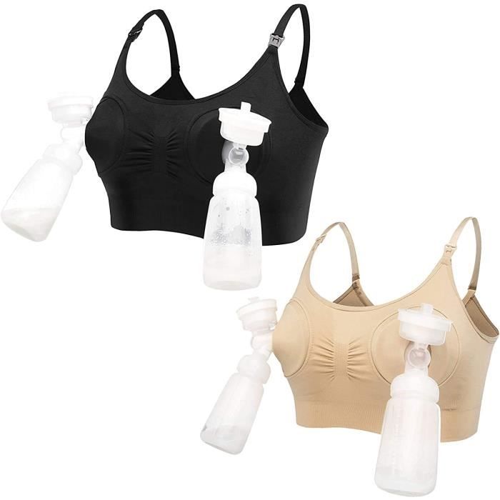 Soutien-gorge Pompage Mains Libres 4 En 1 - Allaitement Et Tire-lait - Sans Couture - Universel - Confortable Jour Et Nuit