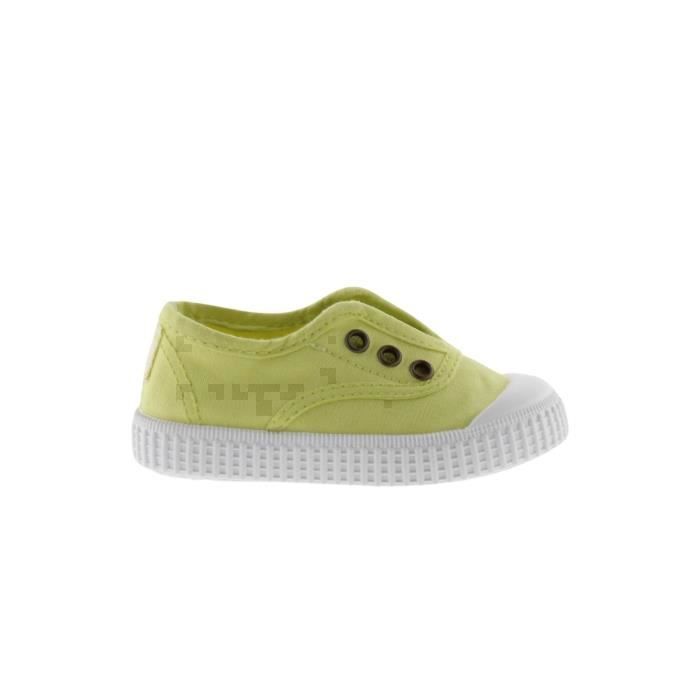 Victoria Victoria 1915 basket fille 26 - toile lavée vert citron sans lacets semelle coton