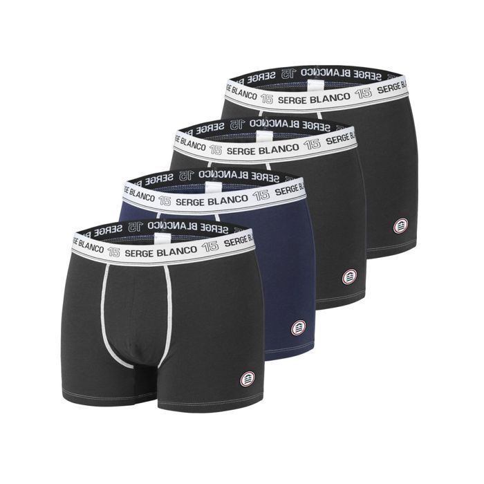 Boxer homme coton stretch SERGE BLANCO Lot de 4 Confortable et respirant Bleu Cdiscount Pret a Porter