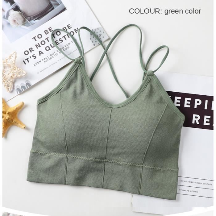 Brassière Sport Femme – Soutien-gorge Sans Armatures, Tissu Doux, Respirant, Yoga/fitness, Coupe 3D, Coussinets Intégrés