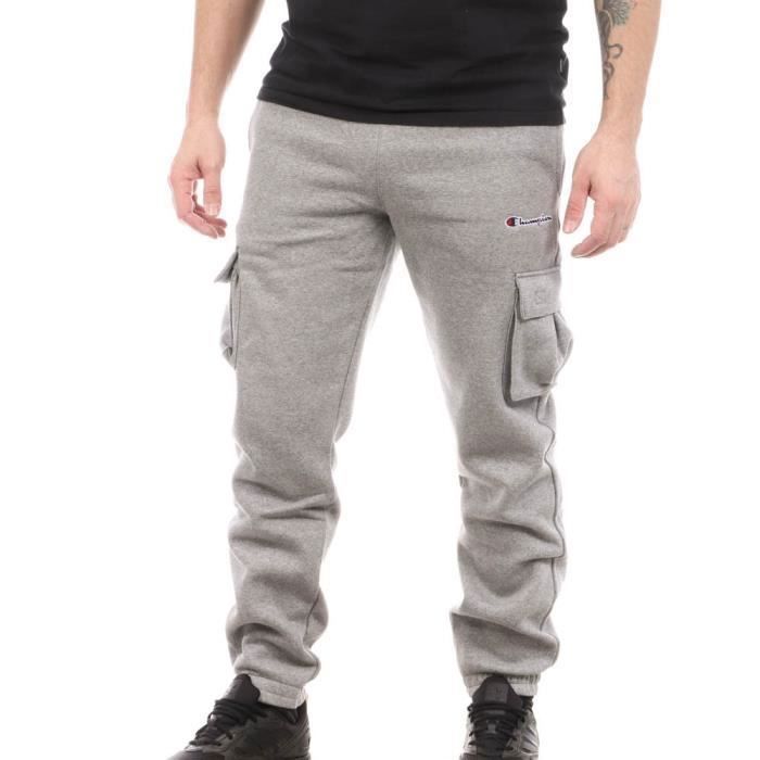 Jogging Cargo Homme - Champion - Gris - Coupe classique - Poches cargo - Logo brodé Jogging Cargo Homme - Champion - Gris - Coupe classique - Poches cargo - Logo brodé