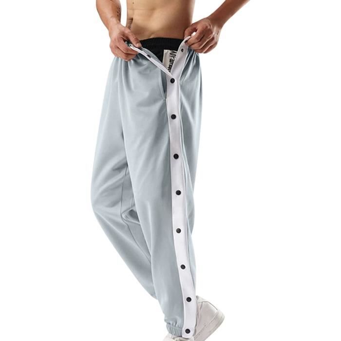 Pantalon de Survetement a Bouton Pression Lateral pour Homme Pantalon Boutonne A Ouverture Laterale Grande Taille pour Hommes Azurin Azurin Cdiscount Pret a Porter