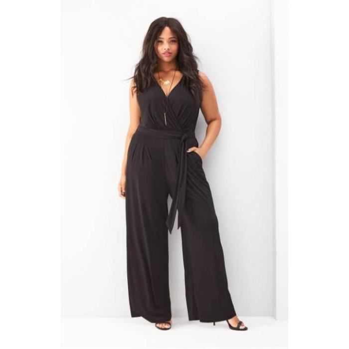 Combinaison Marlene Cintrée En Polyester - Robe Longue Avec Ceinture Et Col En V - 2