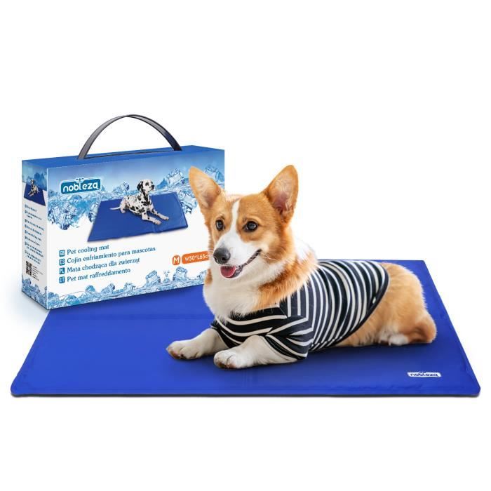 Nobleza - Tapis de refroidissement durable pour animaux. 50 x 65cm. Couleur bleu. Auto-réfrigérant.