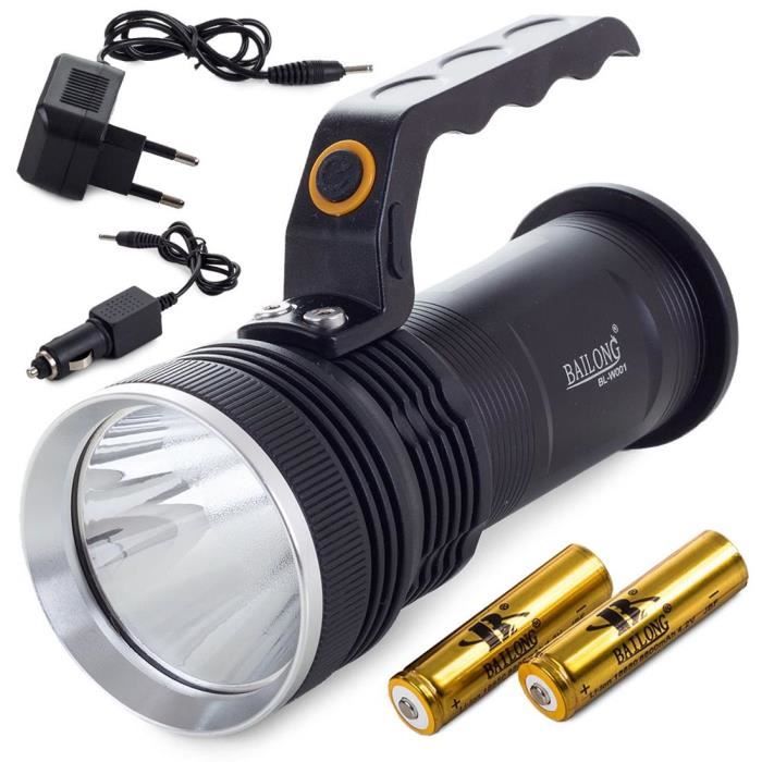 LAMPE TORCHE PUISSANTE PROJECTEUR LED PROFESSIONNEL PORTÉE MAXIMALE 300 MÈTRES LAMPE TORCHE PUISSANTE PROJECTEUR LED PROFESSIONNEL PORTÉE MAXIMALE 300 MÈTRES