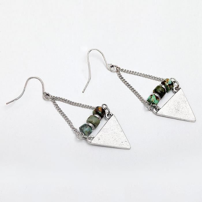1 Paire Filles Mode Imitation Perle Géométrique Triangle Clou Boucle d/'oreille