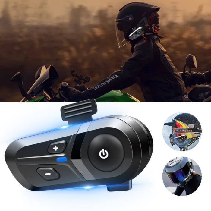 kit bluetooth casque moto-intercom moto Bluetooth 5.3 intercom moto-Étanche IPX67