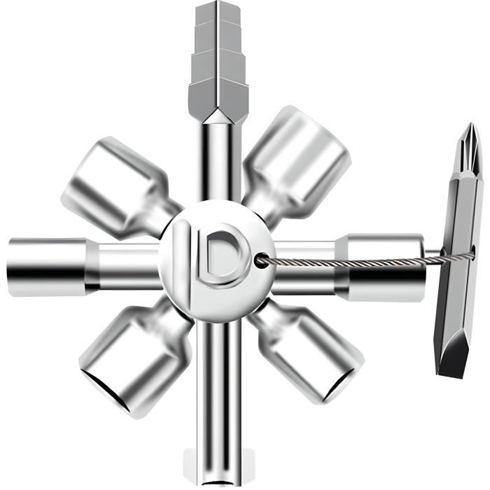 Hitopin 2pcs Clé Universelle Serrure Clé de Construction Universelle Clé Universelle en Alliage de Zinc pour Fenêtres Portes (Couleur Argent