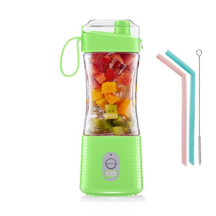Mixeur Smoothie Portable USB 400ml - Presse-Agrumes Électrique | Sans Fil, Léger | Idéal Voyage, Bureau | Bleu