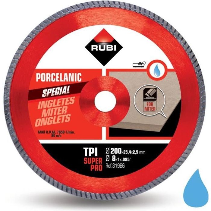 Disque Diamant Rubi Tpi Pour Coupe Biseau Sur Gres Cerame 200 Mm
