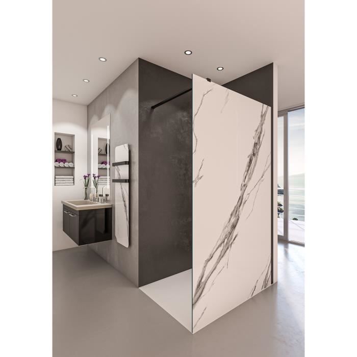 AURYS Paroi de douche en kit BALEARES® CALACATTA - Verre Timeless 8 mm trempé by Saint-Gobain - L.12
