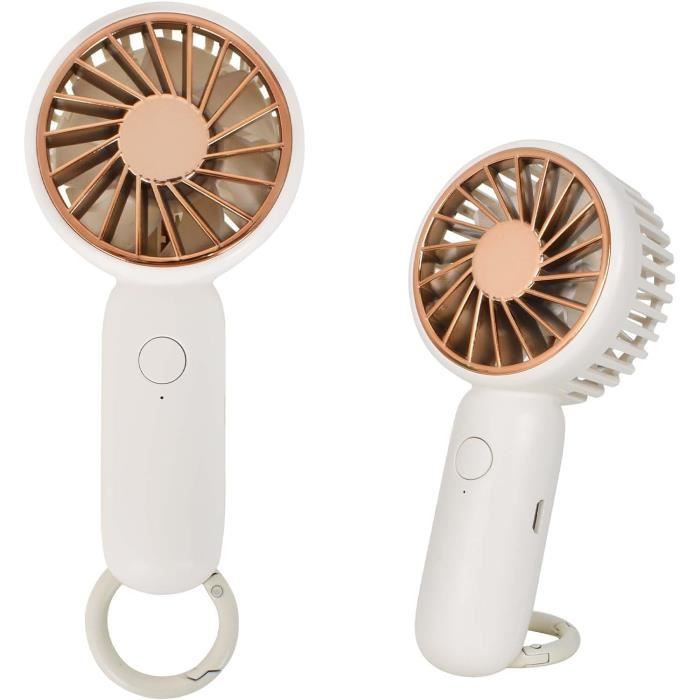 Mini ventilateur portable sans pales USB rechargeable silencieux à 3 vitesses (blanc