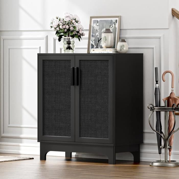 Buffet Cuisine TIMORWTF 120x30x80 Cm - 4 Portes, étagères Réglables, Blanc, Rangement Moderne Pour Salon Ou Salle à Manger - 8