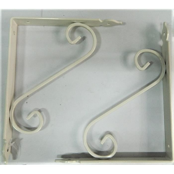 2 X Support Equerre D Etagere En Fer Forge Blanc 14cmx10 5cm Achat Vente Equerre Assemblage 2 X Support Equerre D Etage Cdiscount