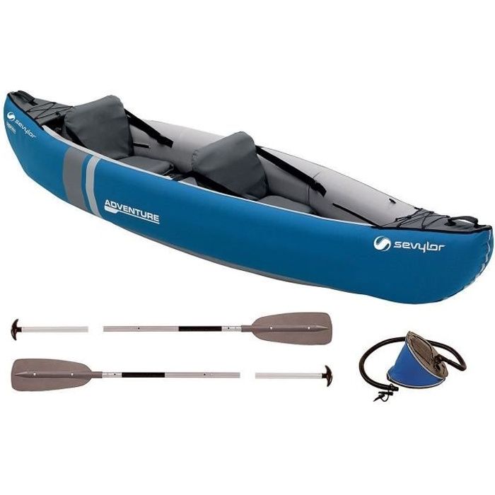 SEVYLOR Canoë polyvalent Kit Adventure 2 personnes bleu avec sac,